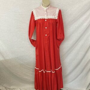 Vintage Hilda Hawaii Prairie Style Dress Made in the USA